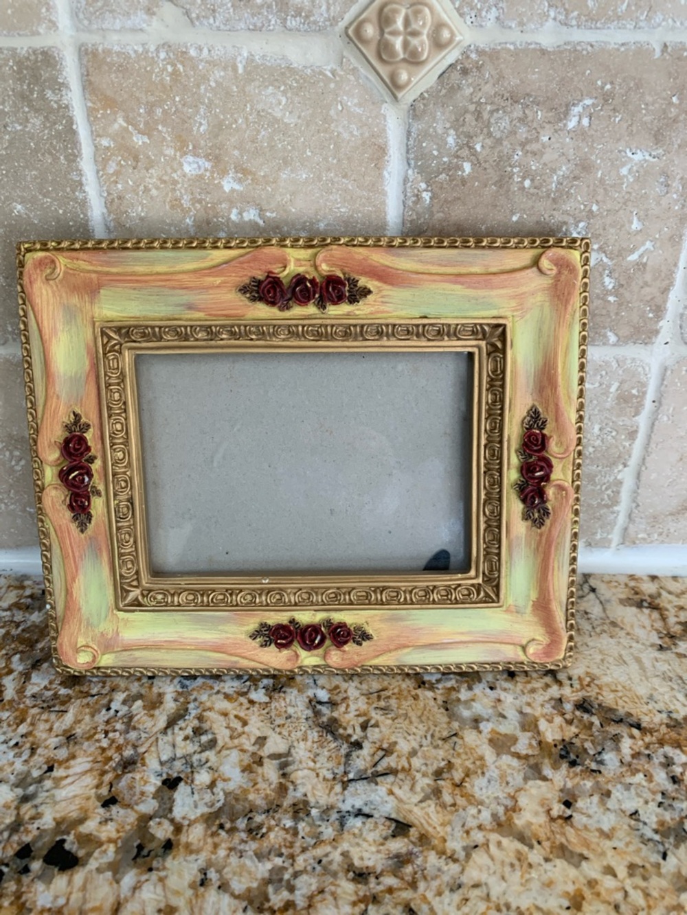 Stanley Cream, Gold and Red Ornate Picture Frame